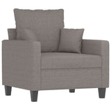 Fauteuil avec repose-pied Taupe 60 cm Tissu