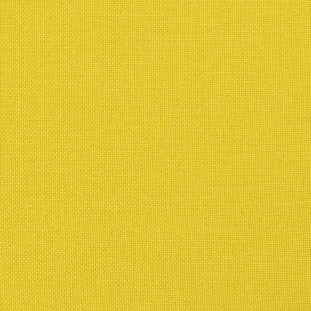 Canapé à 3 places avec repose-pieds Jaune clair 180 cm Tissu