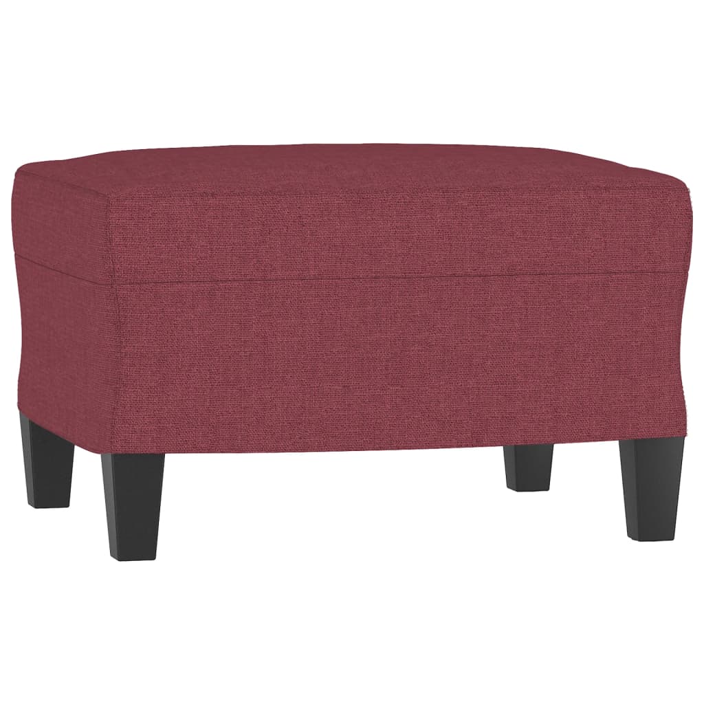 Canapé à 3 places avec repose-pieds Rouge bordeaux 180 cm Tissu