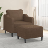 Fauteuil avec repose-pied Marron 60 cm Tissu
