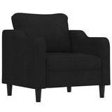 Fauteuil avec repose-pied Noir 60 cm Tissu