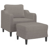 Fauteuil avec repose-pied Taupe 60 cm Tissu