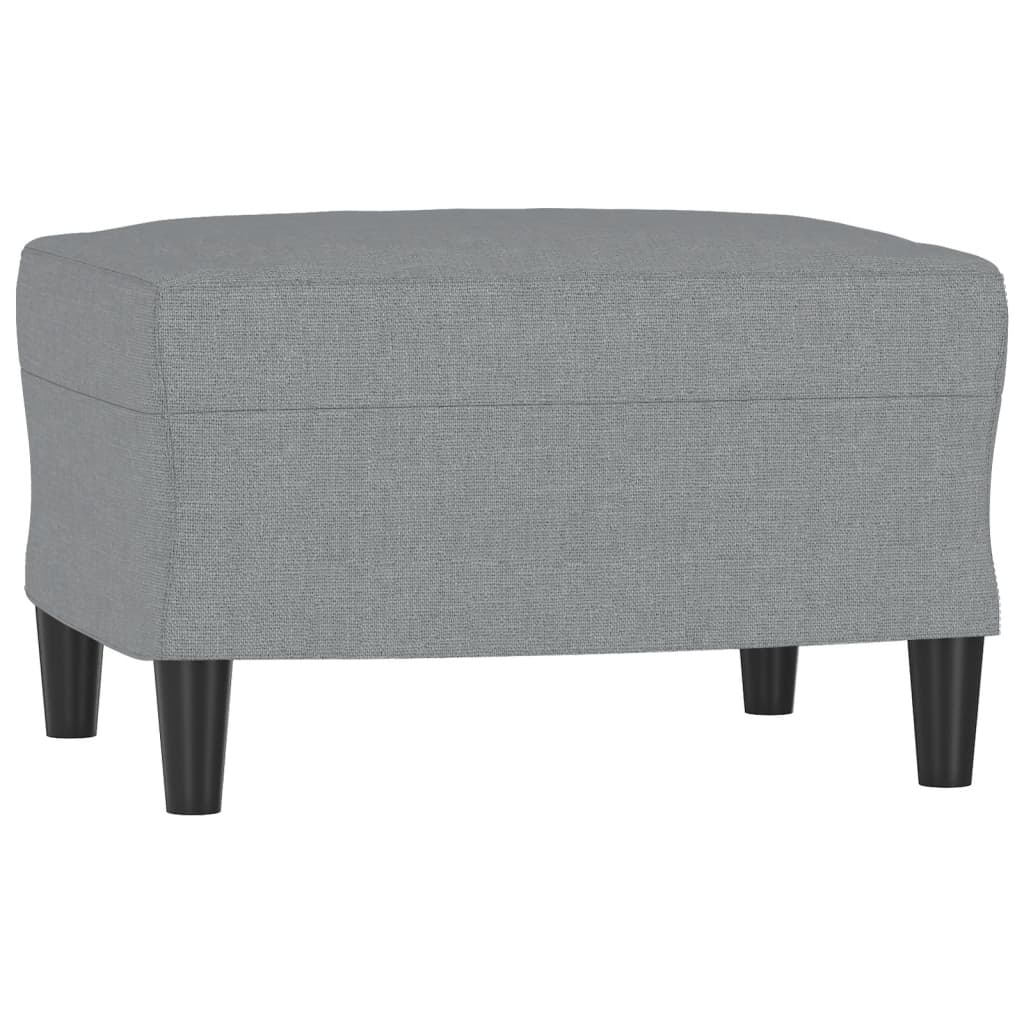 Canapé à 3 places avec repose-pieds Gris clair 180 cm Tissu