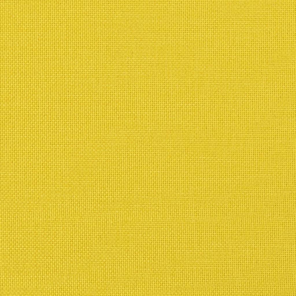 Canapé à 3 places avec repose-pieds Jaune clair 180 cm Tissu