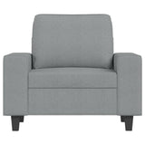 Fauteuil avec repose-pied Gris clair 60 cm Tissu