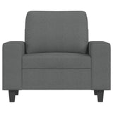Fauteuil avec repose-pied Gris foncé 60 cm Tissu