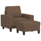 Fauteuil avec repose-pied Marron 60 cm Tissu