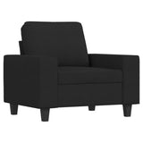 Fauteuil avec repose-pied Noir 60 cm Tissu