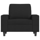 Fauteuil avec repose-pied Noir 60 cm Tissu