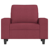 Fauteuil avec repose-pied Rouge bordeaux 60 cm Tissu