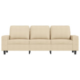 Canapé à 3 places avec repose-pieds Crème 180 cm Tissu
