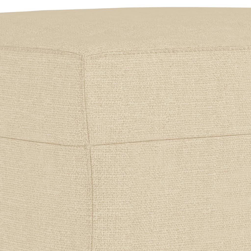 Canapé à 3 places avec repose-pieds Crème 180 cm Tissu