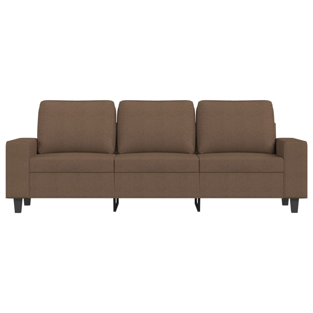 Canapé à 3 places avec repose-pieds Marron 180 cm Tissu