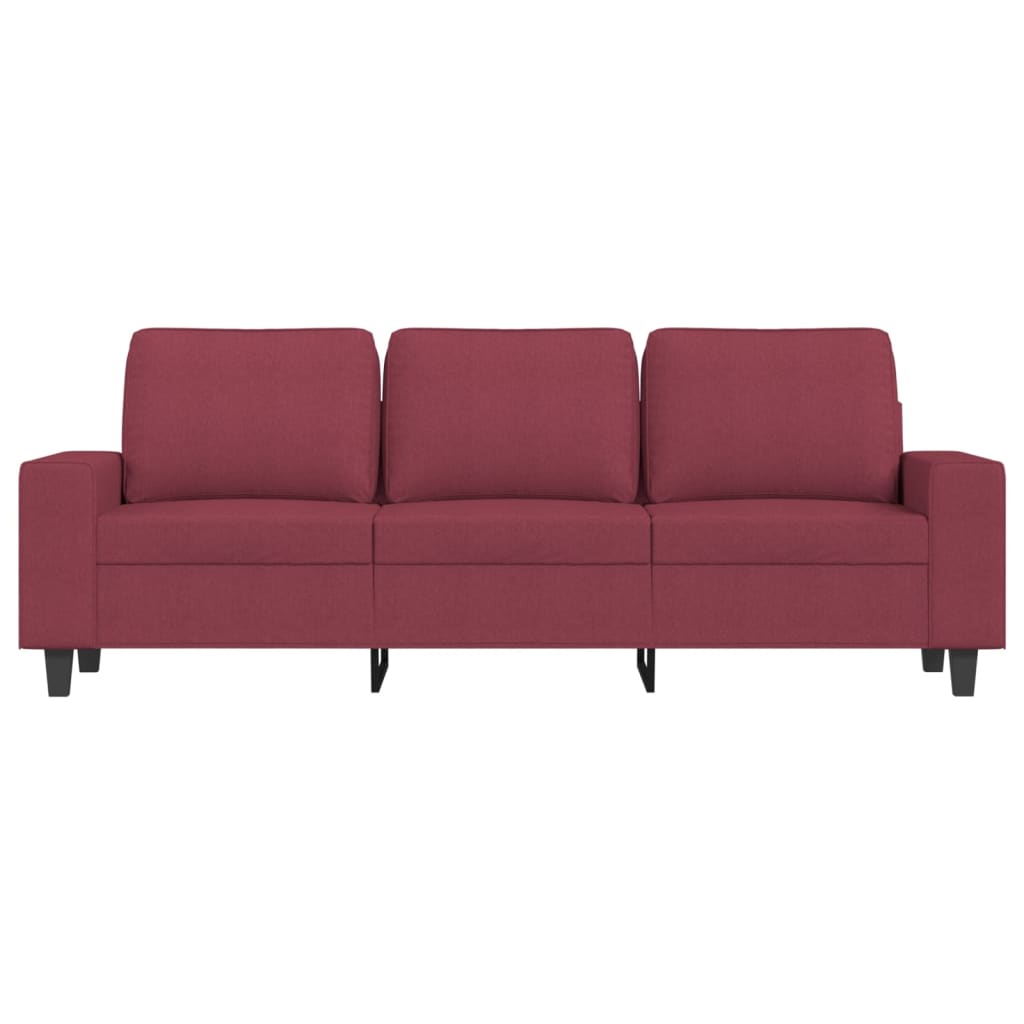 Canapé à 3 places avec repose-pieds Rouge bordeaux 180 cm Tissu