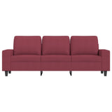 Canapé à 3 places avec repose-pieds Rouge bordeaux 180 cm Tissu