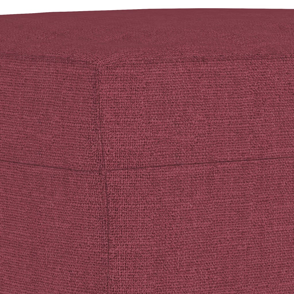 Canapé à 3 places avec repose-pieds Rouge bordeaux 180 cm Tissu