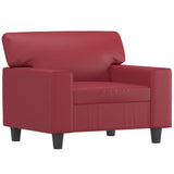 Fauteuil avec repose-pied Rouge bordeaux 60 cm Similicuir