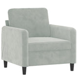 Fauteuil avec repose-pied Gris clair 60 cm Velours