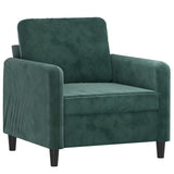 Fauteuil avec repose-pied Vert foncé 60 cm Velours