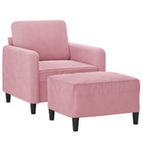 Fauteuil avec repose-pied Rose 60 cm Velours