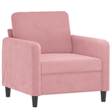 Fauteuil avec repose-pied Rose 60 cm Velours