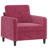 Fauteuil avec repose-pied Rouge bordeaux 60 cm Velours