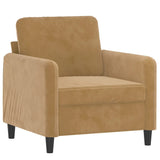 Fauteuil avec repose-pied Marron 60 cm Velours
