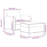 Fauteuil avec repose-pied Marron 60 cm Velours