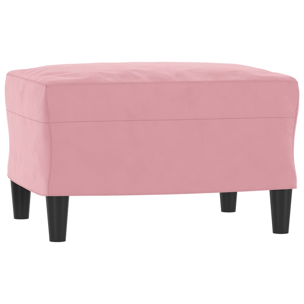 Canapé à 3 places avec repose-pieds Rose 180 cm Velours