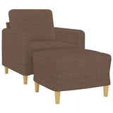 Fauteuil avec repose-pied Marron 60 cm Tissu