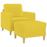 Fauteuil avec repose-pied Jaune clair 60 cm Tissu
