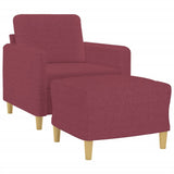 Fauteuil avec repose-pied Rouge bordeaux 60 cm Tissu