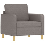 Fauteuil avec repose-pied Taupe 60 cm Tissu