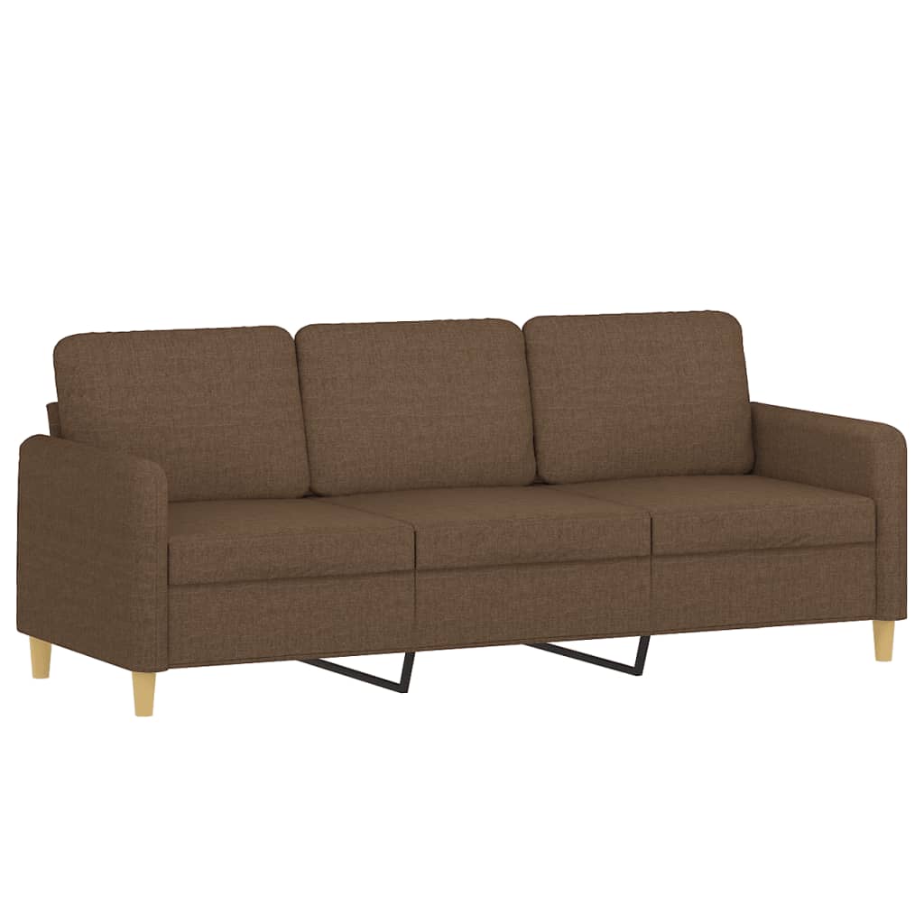 Canapé à 3 places avec repose-pieds Marron 180 cm Tissu
