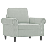 Fauteuil avec repose-pied Gris clair 60 cm Velours