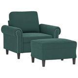 Fauteuil avec repose-pied Vert foncé 60 cm Velours