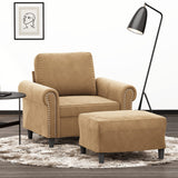 Fauteuil avec repose-pied Marron 60 cm Velours
