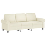 Canapé à 3 places avec repose-pieds Crème 180 cm Velours