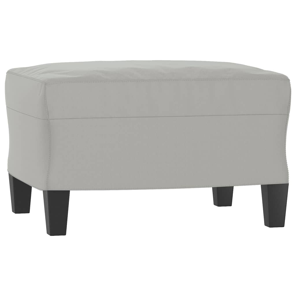 Canapé 3 places repose-pieds Gris clair 180 cm Tissu microfibre
