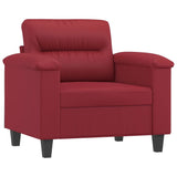 Fauteuil avec repose-pied Rouge bordeaux 60 cm Similicuir