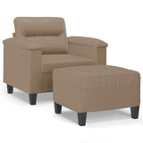 Fauteuil avec repose-pied Cappuccino 60 cm Similicuir