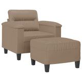 Fauteuil avec repose-pied Cappuccino 60 cm Similicuir