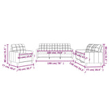 Ensemble de canapés 3 pcs avec coussins Rouge bordeaux Tissu