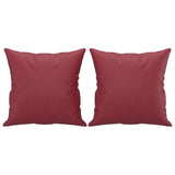 Ensemble de canapés 2 pcs et coussins rouge bordeaux similicuir