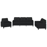 Ensemble de canapés 3 pcs avec coussins Noir Similicuir