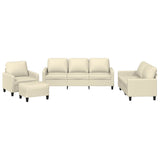 Ensemble de canapés 4 pcs avec coussins Crème Similicuir