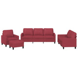 Ensemble de canapés 4 pcs et coussins Rouge bordeaux Similicuir