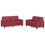 Ensemble de canapés 2 pcs et coussins Rouge bordeaux Similicuir