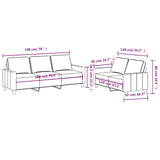 Ensemble de canapés 2 pcs avec coussins Marron Tissu