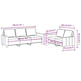 Ensemble de canapés 2 pcs avec coussins Jaune clair Tissu